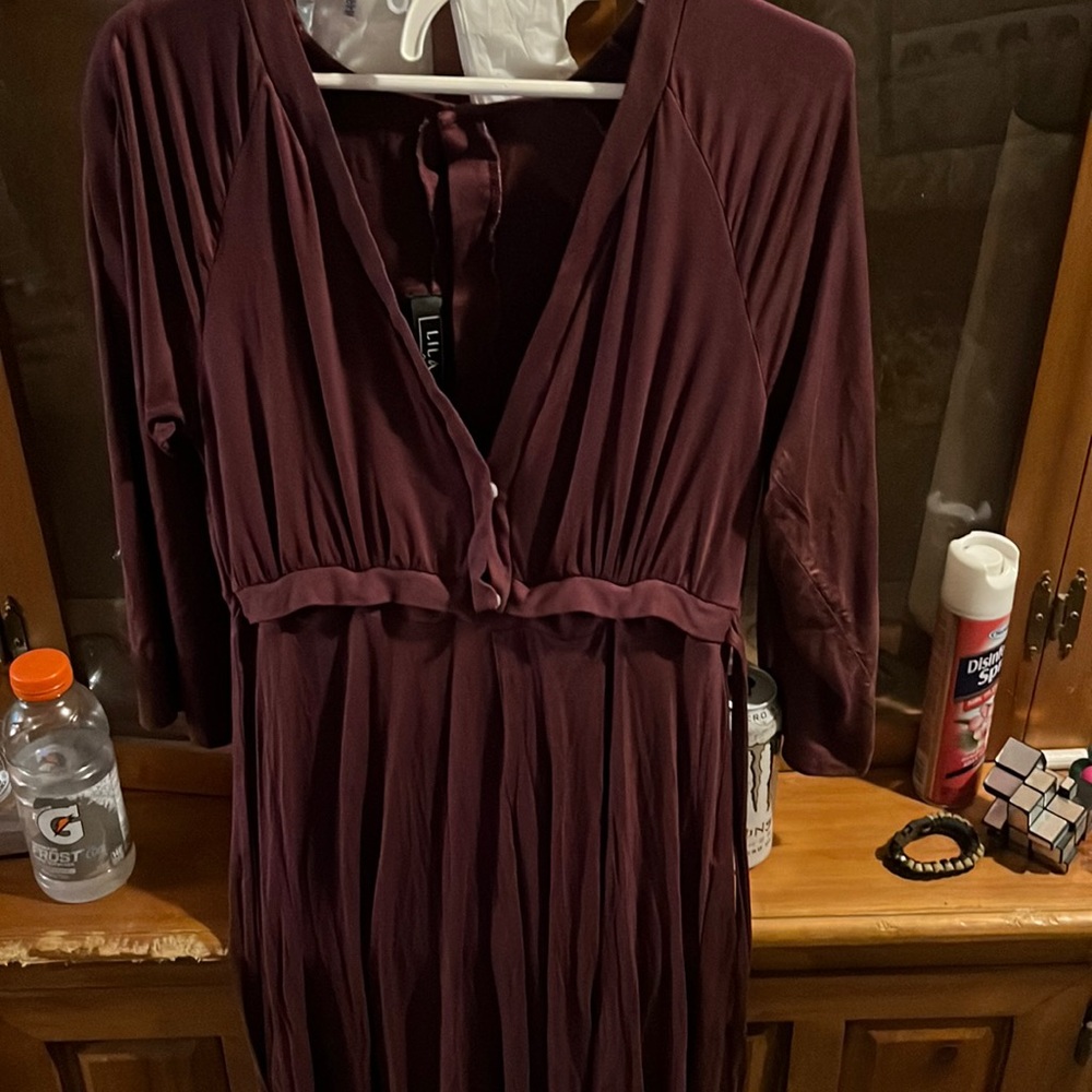 Plum labor robe